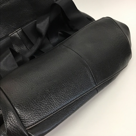 Isaac Mizrahi Black Leather Drawstring Backpack-NWOT - Picture 8 of 14